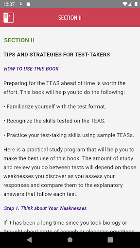 Screenshot of 5 TEAS Nursing School Entrance