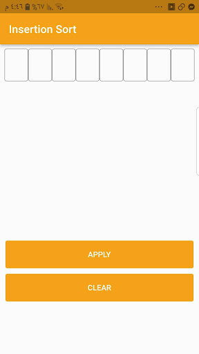 Android application Insertion Sort screenshort