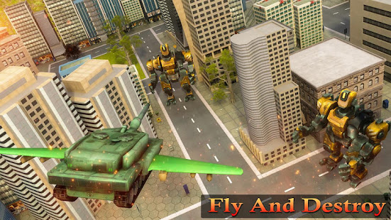 Flying Air Robot Transform Tank Robot Battle War for pc screenshots 3