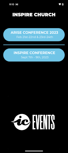 Inspire Church Events Screen 2