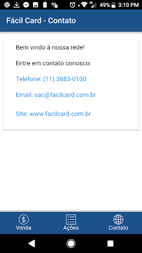 Facil Card - PDV Screen 2
