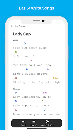 Android application Songwriting Notebook screenshort
