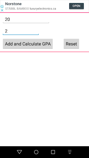 Free GPA Calculator Screen 2