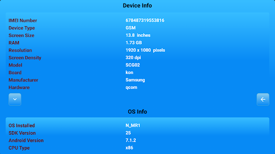 Sim Phone details: Device Info Capture d'écran