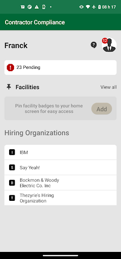 Contractor Compliance Screen 2