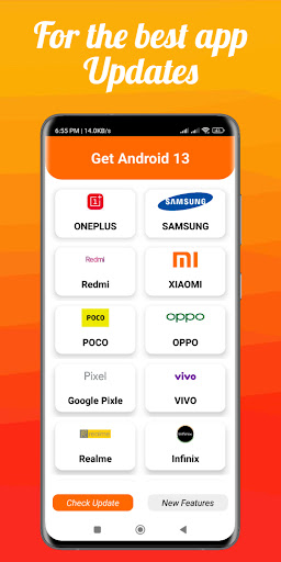 Android application Get Android 13 Updates screenshort