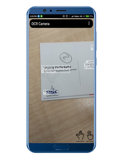Android application OCR Camera - Read text from ph screenshort