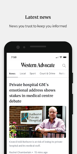 Android application Western Advocate screenshort