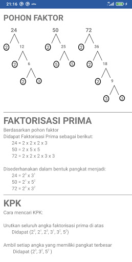 Kalkulator KPK dan FPB Screen 3