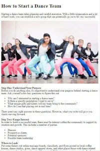 How to Start a Dance Group