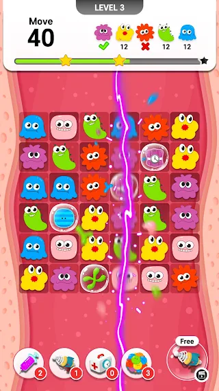 Virus Out - Match 3 Puzzle - Screenshot 2
