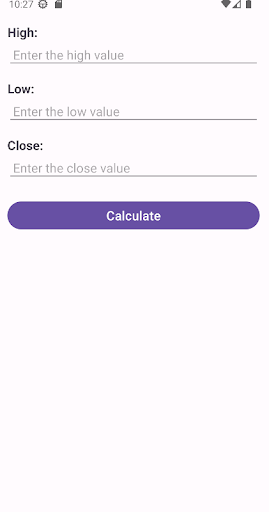 Android application Camarilla pivot point screenshort