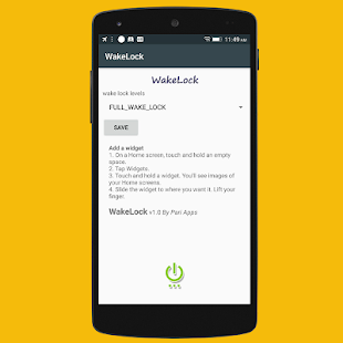 Wake Lock - Запазване на екрана включен екранна снимка