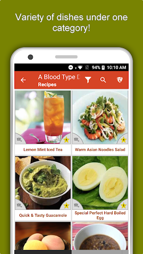 Screenshot of A Blood Type Recipes Diet Plan