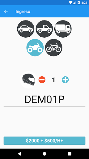 ParqueaderoApp Screen 2