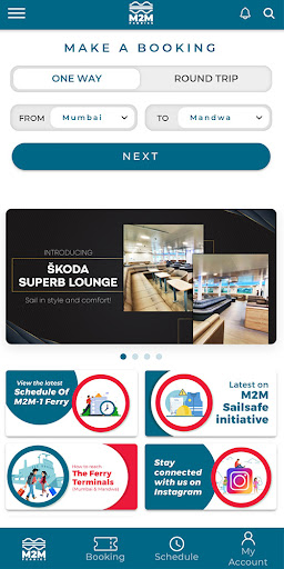Android application M2M FERRIES screenshort
