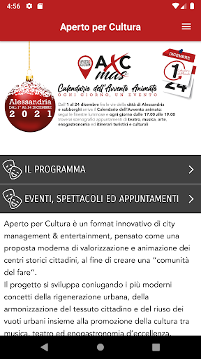 Android application Aperto per Cultura screenshort