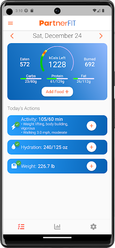 Android application PartnerFIT screenshort