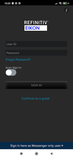 Android application Refinitiv Eikon screenshort