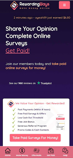 RewardingWays Paid Surveys 1