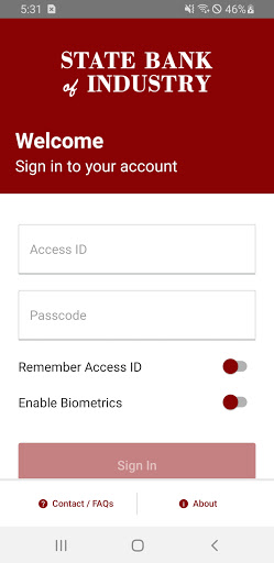 Android application State Bank of Industry Mobile screenshort