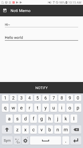 Notification Bar Memo Screen 2