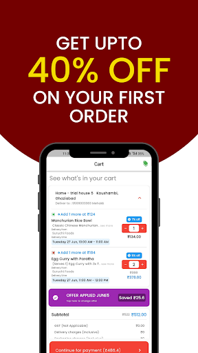 Android application Tiffinshala for Everyday Meals screenshort