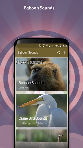 Android application Baboon Sounds screenshort