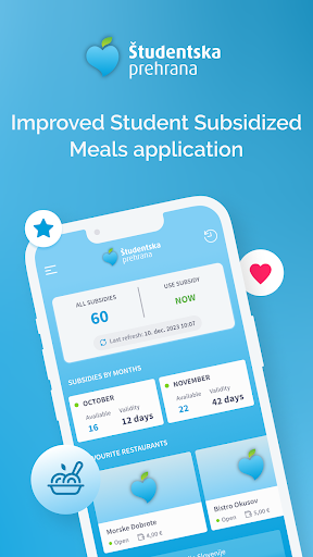 Android application Student Meal App screenshort