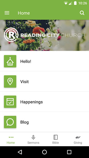 Android application Reading City Church App screenshort