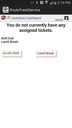 Android application RouteTrackService screenshort
