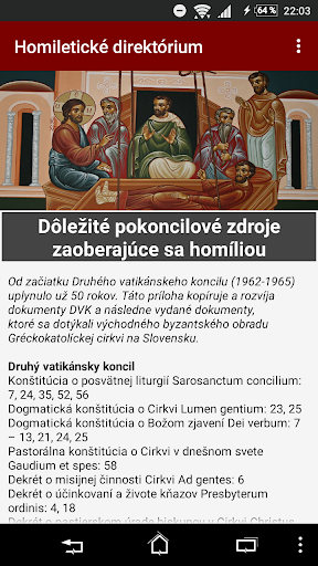 Android application Homiletické direktórium screenshort