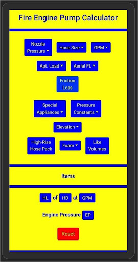 Fire Engine Pump Chart Screenshot