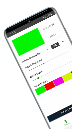 Android application Green Screen - Full Display screenshort