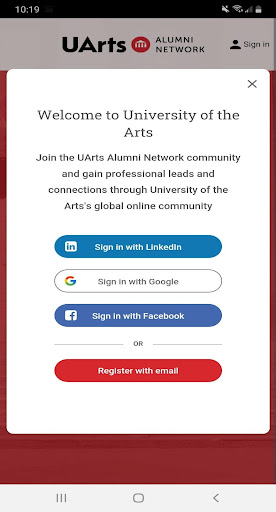UArts Alumni Network Screen 2