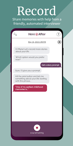 Android application HereAfter AI screenshort
