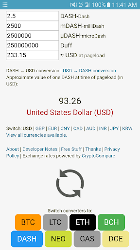 Satoshi Bitcoin Converter Screen 3
