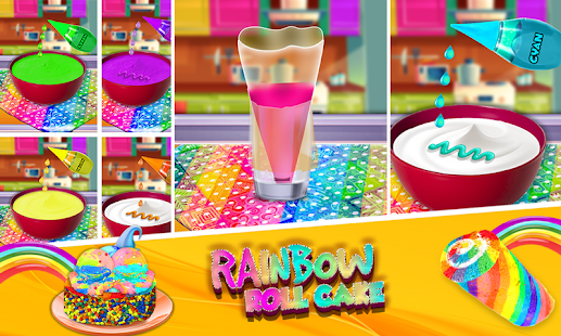レインボースイスロールケーキメーカー 新しい料理ゲーム Google Play のアプリ