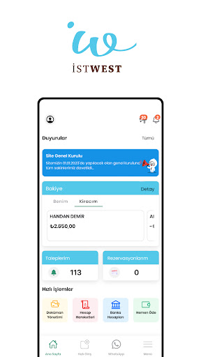 Android application İSTWEST SİTE YÖNETİMİ screenshort