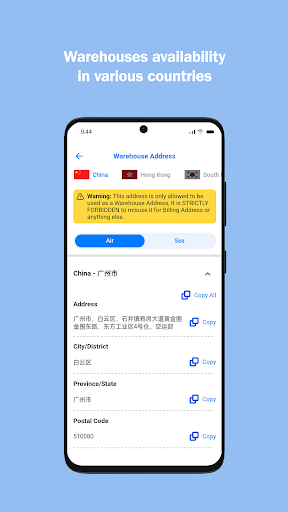 Blueray Cargo App Screen 3