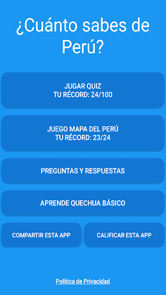 Test: ¿Cuánto sabes de Perú? - Screenshot 1