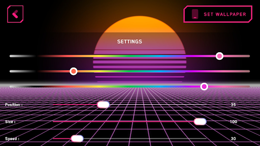 Screenshot of Retrowave Live Wallpapers