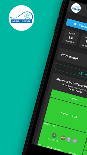 Android application Assisi Padel screenshort