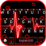Cover Image of Download Neon Red Heartbeat Theme  APK