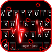 Тема для клавиатуры Neon Red Heartbeat