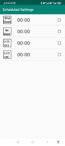 Android application Scheduled Settings screenshort