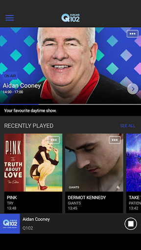 Android application Dublin's Q102 screenshort