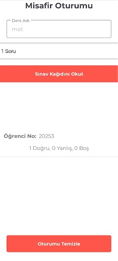 Android application Optik Okuyucu screenshort