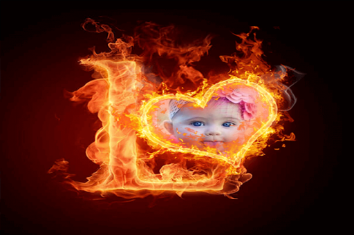 Fire Text Photo frames