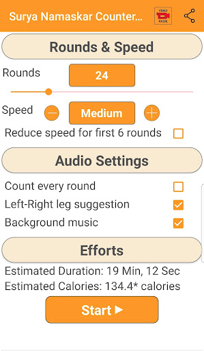 Android application Surya Namaskar Sun Salutations screenshort